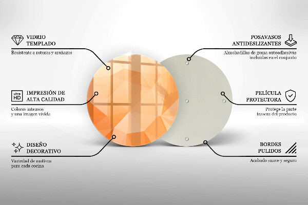 Kuchynská doska veľká zo skla Geometrické pozadie