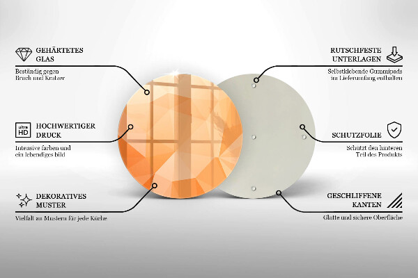 Kuchynská doska veľká zo skla Geometrické pozadie