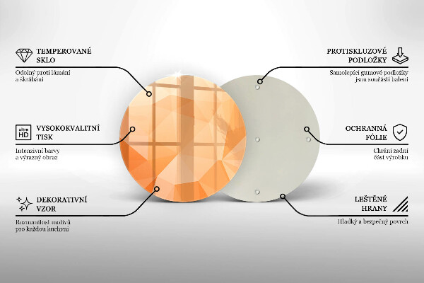 Kuchynská doska veľká zo skla Geometrické pozadie