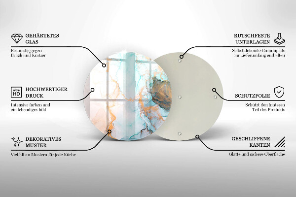 Kuchynská doska veľká zo skla Mramorová abstrakcia