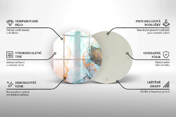 Kuchynská doska veľká zo skla Mramorová abstrakcia