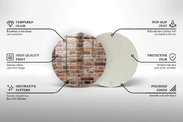 Kuchynská doska veľká zo skla Stará tehlová stena