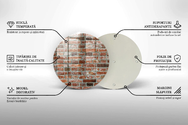 Kuchynská doska veľká zo skla Stará tehlová stena