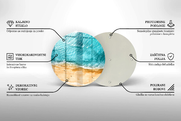 Kuchynská doska veľká zo skla Plážové pobrežie a more