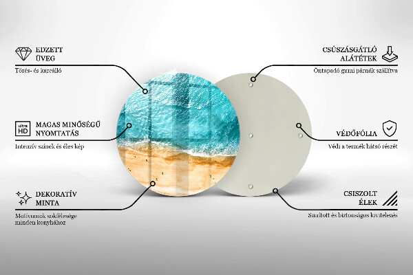 Kuchynská doska veľká zo skla Plážové pobrežie a more