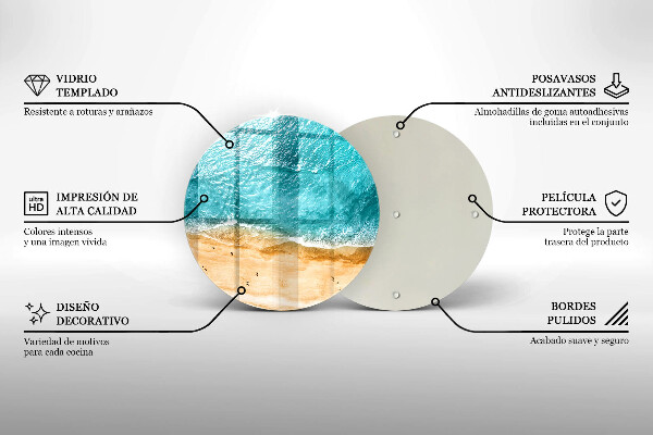 Kuchynská doska veľká zo skla Plážové pobrežie a more
