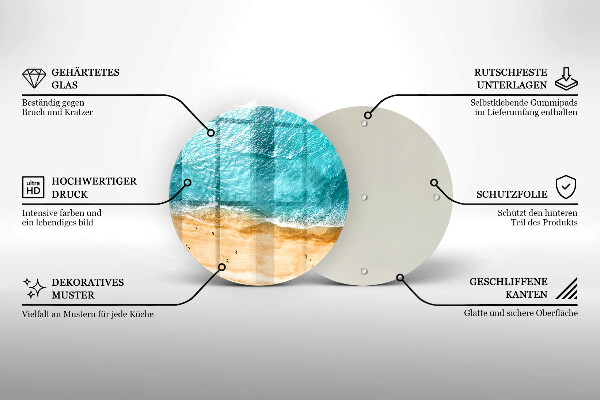 Kuchynská doska veľká zo skla Plážové pobrežie a more