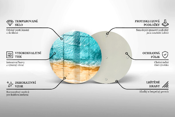 Kuchynská doska veľká zo skla Plážové pobrežie a more