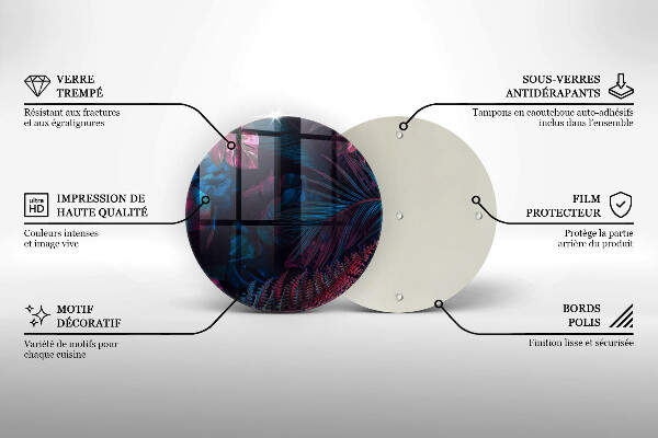 Kuchynská doska veľká zo skla Temná džungľa