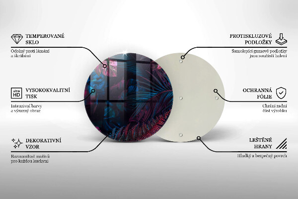 Kuchynská doska veľká zo skla Temná džungľa