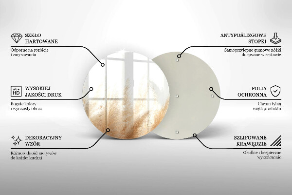 Kuchynská doska veľká zo skla Pampasová tráva