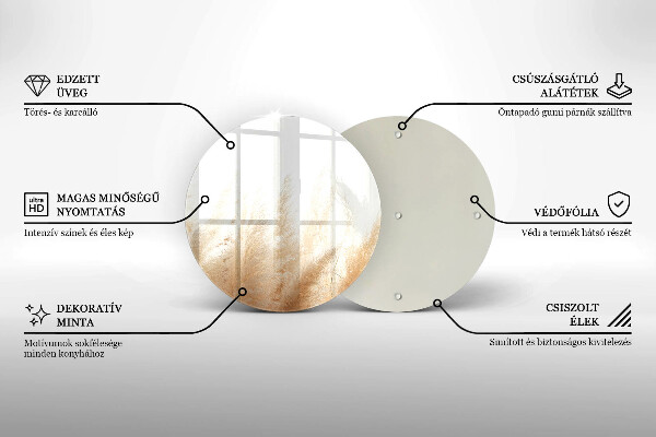 Kuchynská doska veľká zo skla Pampasová tráva