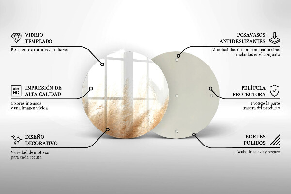 Kuchynská doska veľká zo skla Pampasová tráva