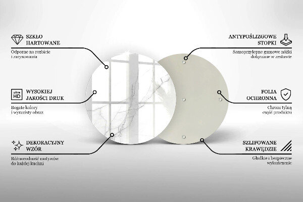 Kuchynská doska veľká zo skla Jemný biely mramor