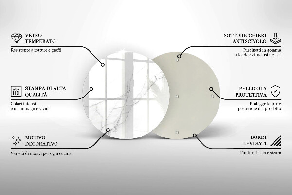 Kuchynská doska veľká zo skla Jemný biely mramor