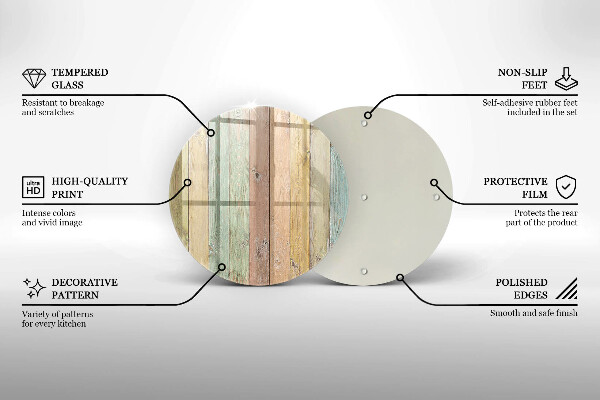 Kuchynská doska zo skla Farebné vintage dosky