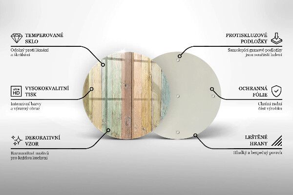 Kuchynská doska zo skla Farebné vintage dosky