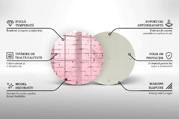 Kuchynská doska zo skla Pastelová tehlová stena