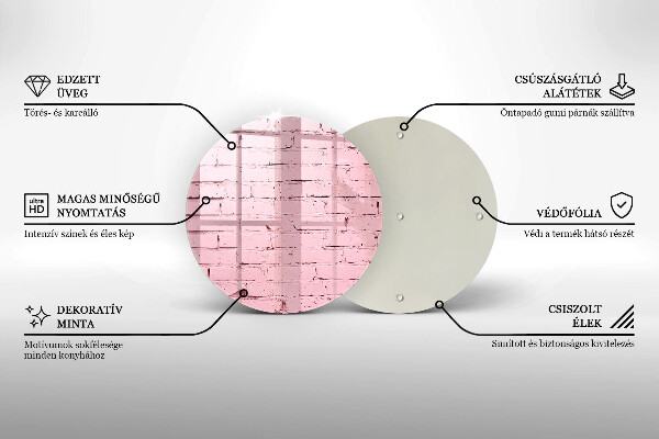 Kuchynská doska zo skla Pastelová tehlová stena