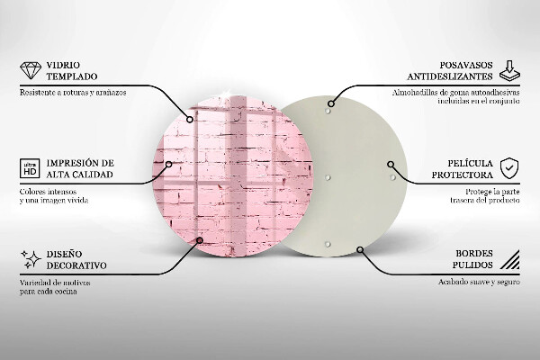 Kuchynská doska zo skla Pastelová tehlová stena