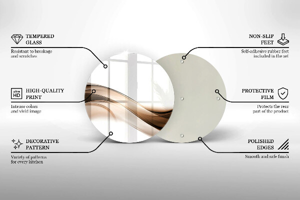 Kuchynská doska zo skla Abstraktné hnedé čiary