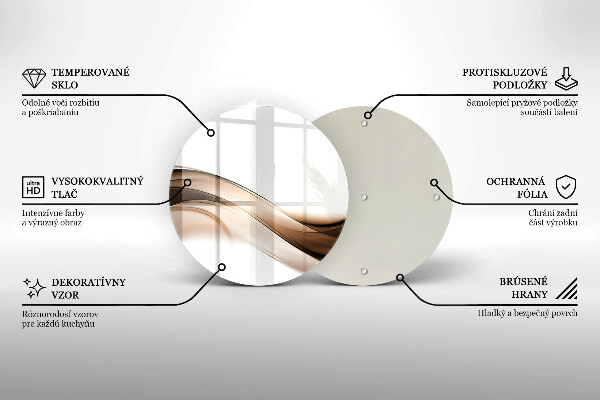 Kuchynská doska zo skla Abstraktné hnedé čiary