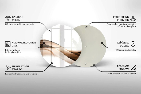 Kuchynská doska zo skla Abstraktné hnedé čiary