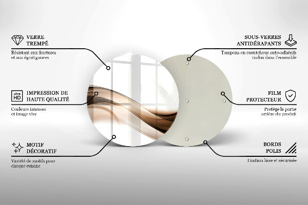 Kuchynská doska zo skla Abstraktné hnedé čiary