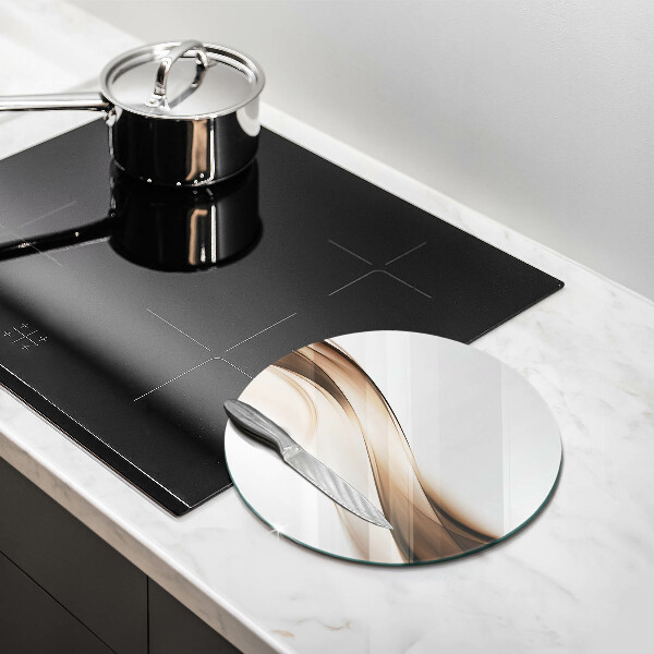 Kuchynská doska zo skla Abstraktné hnedé čiary