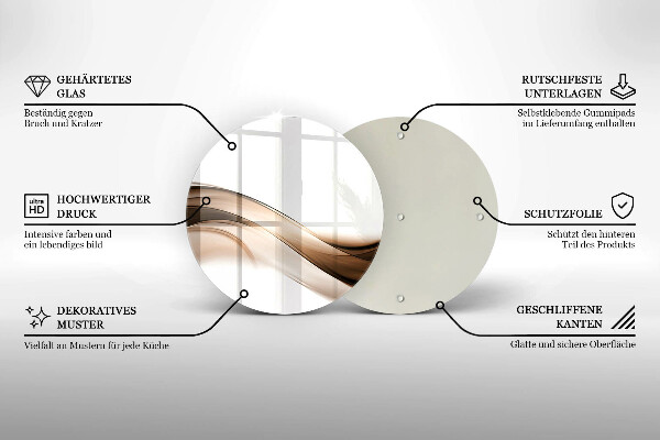 Kuchynská doska zo skla Abstraktné hnedé čiary