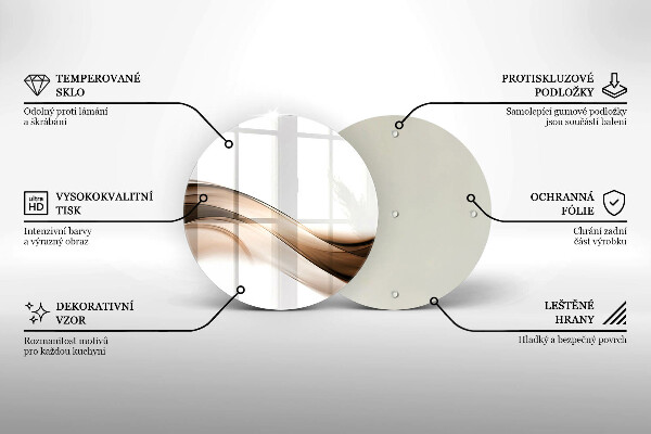 Kuchynská doska zo skla Abstraktné hnedé čiary