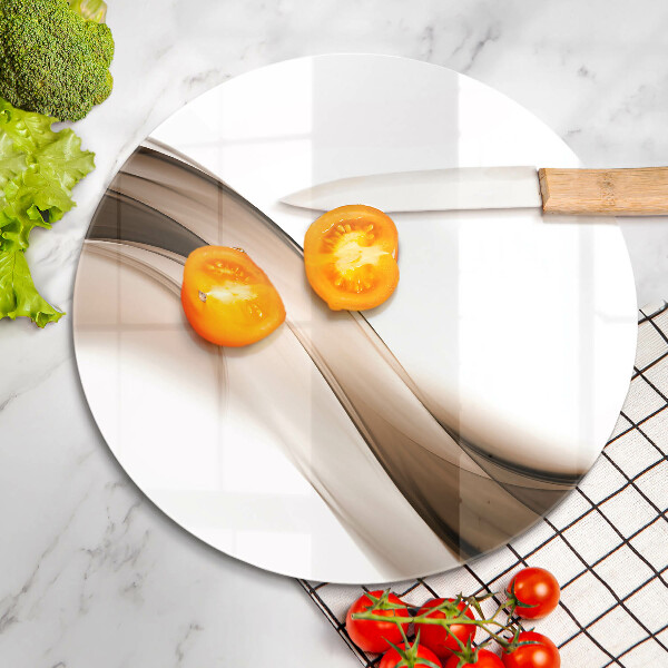 Kuchynská doska zo skla Abstraktné hnedé čiary