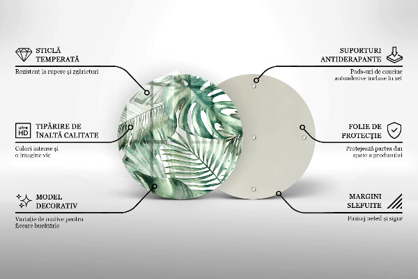 Kuchynská doska veľká zo skla Maľované listy