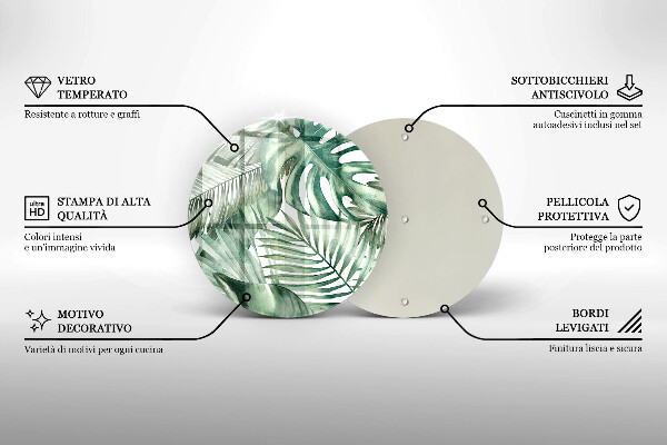 Kuchynská doska veľká zo skla Maľované listy