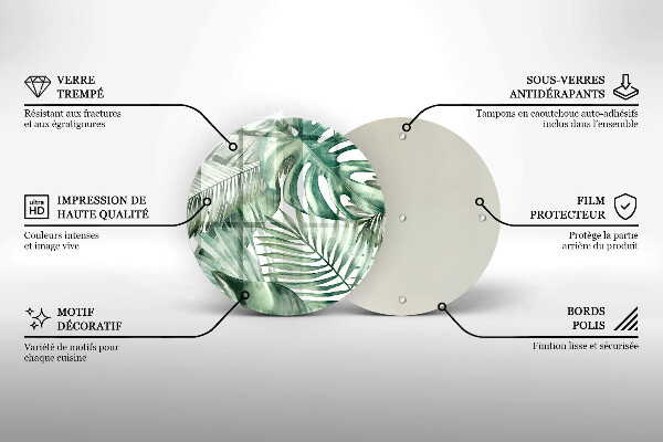 Kuchynská doska veľká zo skla Maľované listy