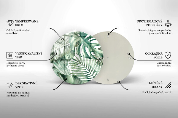 Kuchynská doska veľká zo skla Maľované listy