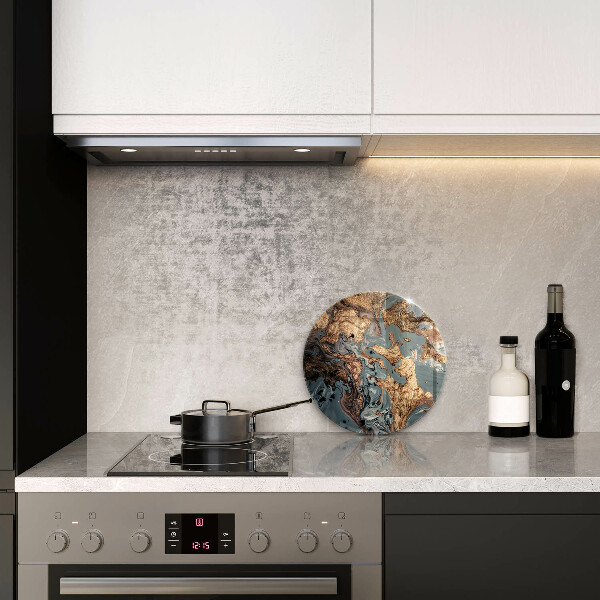 Kuchynská doska veľká zo skla Ozdobný kameň so zlatom