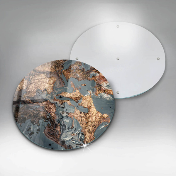 Kuchynská doska veľká zo skla Ozdobný kameň so zlatom