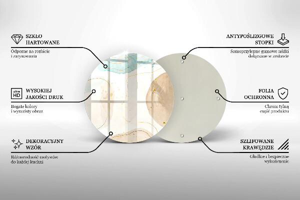 Kuchynská doska veľká zo skla Boho škvrny a zlato