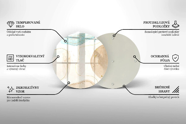 Kuchynská doska veľká zo skla Boho škvrny a zlato