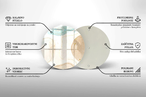 Kuchynská doska veľká zo skla Boho škvrny a zlato