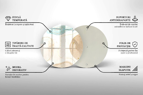 Kuchynská doska veľká zo skla Boho škvrny a zlato