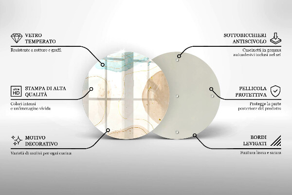 Kuchynská doska veľká zo skla Boho škvrny a zlato