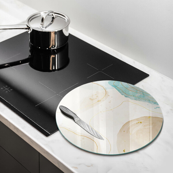 Kuchynská doska veľká zo skla Boho škvrny a zlato