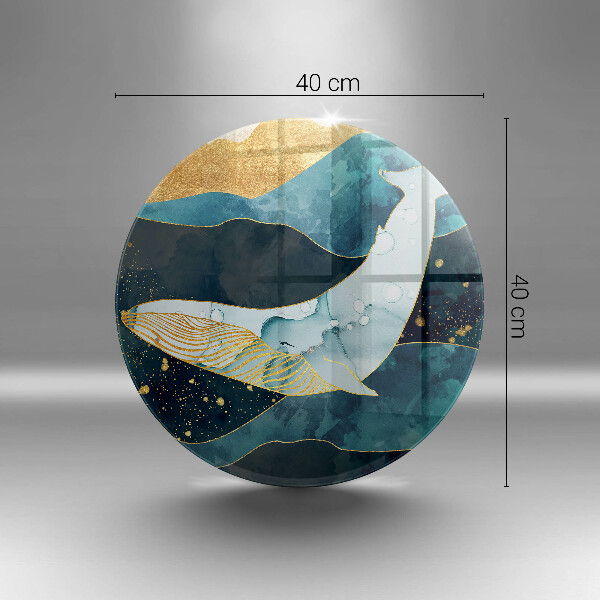 Kuchynská doska veľká zo skla Abstrakcia veľrýb