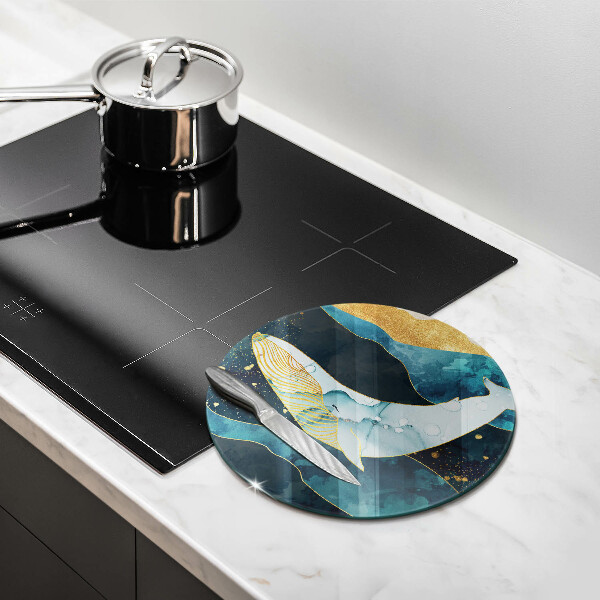 Kuchynská doska veľká zo skla Abstrakcia veľrýb