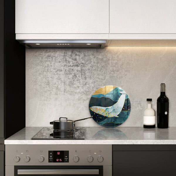 Kuchynská doska veľká zo skla Abstrakcia veľrýb