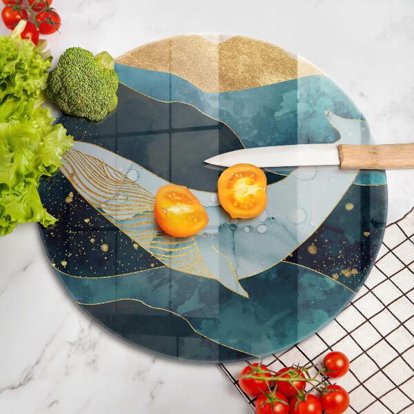 Kuchynská doska veľká zo skla Abstrakcia veľrýb