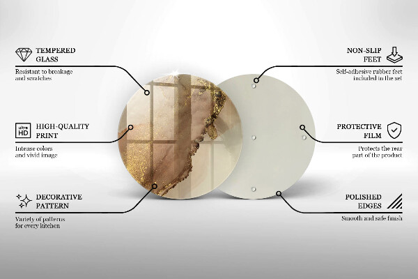 Kuchynská doska veľká zo skla Zlatá abstrakcia