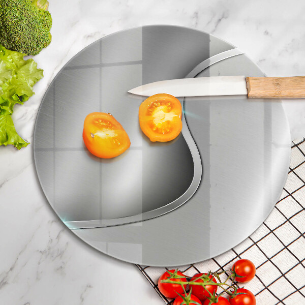 Kuchynská doska veľká zo skla Abstraktný strieborný kov